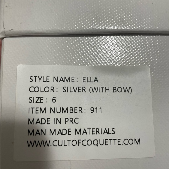 Cult of Coquette Ella Double Bow Clear Glass heels size 6 with Crystal ankle tie - Picture 5 of 6